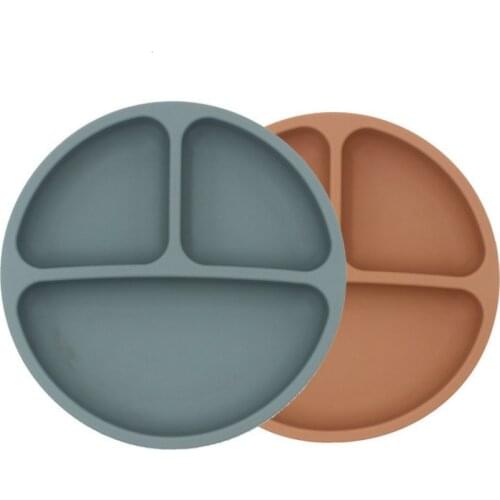 Baby Safe Silicone Dining Plate Solid Cute Cartoon Children Dishes Training Tableware Kids Feeding Bowls