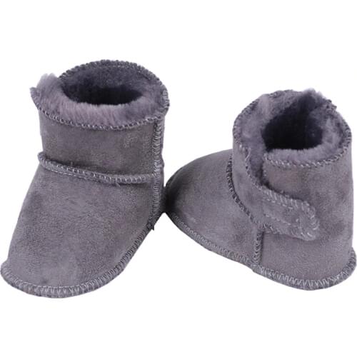 New Winter Baby Shoes Warm Long Plush Solid Suede Boy Girl Boots Leopard Print Toddler Infant Boys Girls Snow Boots