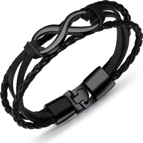 Stainless Steel Bracelet For Men 8 Leather Bracelet 18mm Mens Accessoires Jewelry Black Baseball Boys Snap Bracelets