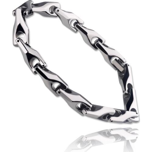 New Vintage Silver Tones Mens Solid Heavy Wheat Tungsten Carbide Chain Bracelets High Polished Never Fade Scratch Proof 21cm