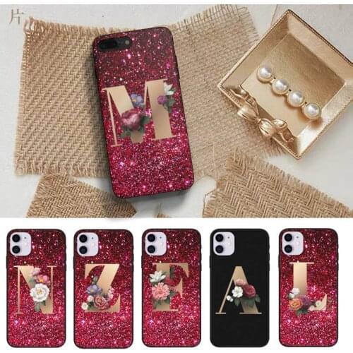 Flower 26 English Name Letters Custom Initial Phone Case For HUAWEI P10 P20 P30 P40 Mate 30 40 Lite Pro Fundas Shell Cover