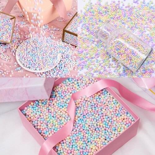 DIY Stuff Mini Candy Color Rainbow Foam Ball Beads Slime Macarons Light Fake Sprinkles Dollhouse Bubblegum Decoden Resin Craft