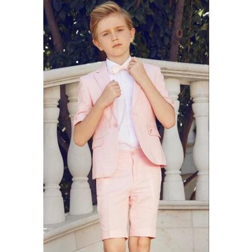 Boy Wedding Suits 2 Pieces 2021 Summer Ti Child One Button Formal Wear for Children Boys Celebrity Jackets Jacket + Shorts