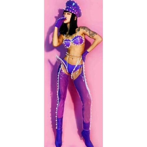 Jazz Dance Costume Female Women Exaggerated Bikini Pole Dance Body Suit Party Dress Women DJ GOGO Wear Nightclub Costume 1542