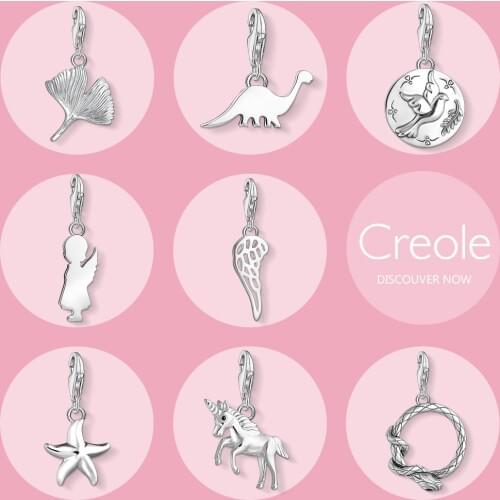 Ginkgo Dinosaur Disc Dove Angel Girl Wing Starfish Unicorn Snake Charm Pendant,2019 Summer Fashion Jewelry 925 Sterling Silver