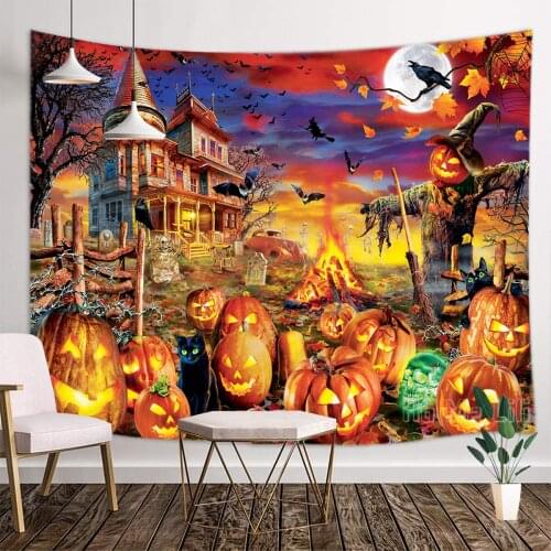 Halloween Jigsaw Puzzle Horror Fantasy Fairy Tale Tapestry Art Interior Decoration