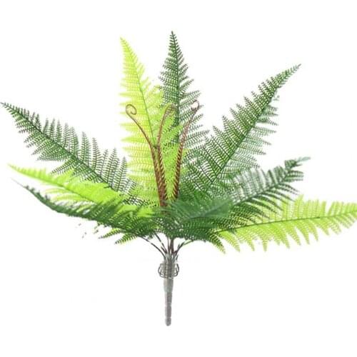 1Pc Simulation Plant Lifelike Green Plant Plastic Durable Exquisite Fake Iron Persian Leaf Home Artificial Decorations
