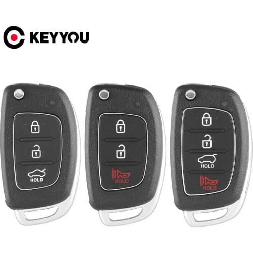 KEYYOU For Hyundai ELANTRA New Verna IX35 IX45 Fe For KIA 3/4 Button Remote Car Key Case Shell FOB Right Blade / Right Blade