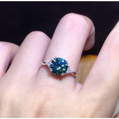 Emerald Crystal Rings Engagement Ring White Round Cut Adjustable Open Ring Jewelry Gifts For Women Party Decoration