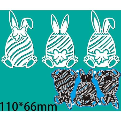 3Pcs Rabbit Bow Metal Cut Dies Stencils for Scrapbooking Stamp/Photo Album Decorative Embossing DIY Paper Cards