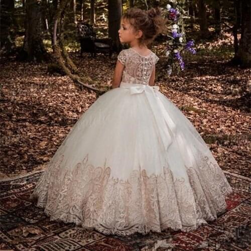 Lace Flower Girls Dresses For Wedding First Communion Dresses Party Prom Princess Gown Pageant Dresses Sexy Children Images