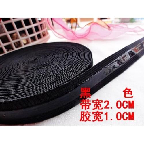 2cm width slicone non slip webbing rubber elastic tape for sewing Cycling wear bra underwear belt 50meters/lot