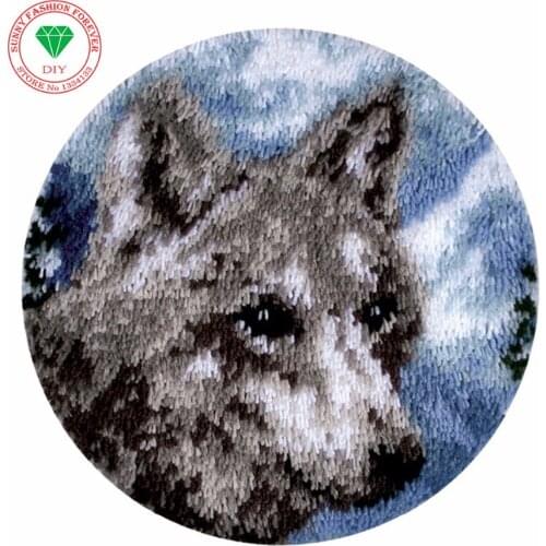 Needlework Latch hook rug kits Wolf karpet Handmade carpet Knitting cross-stitch Carpet embroidery sets embroidery stitch thread