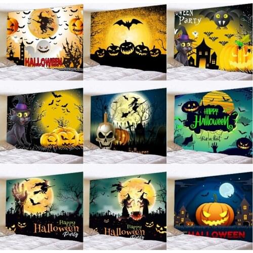 Halloween Party Wall Tapestry Wallcovering Hanging Wall Decor Tapestry Family Bar Halloween DIY Decoration