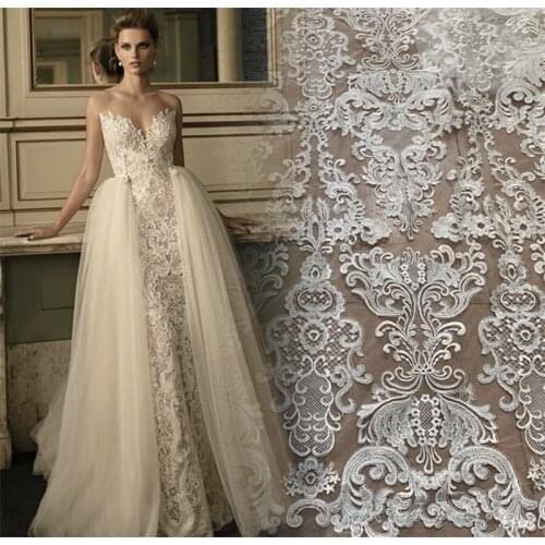 2020 Latest High Quality Gorgeous Corded Guipure Africa French Bridal wedding gown dress lace fabirc DIY SEWING fabric