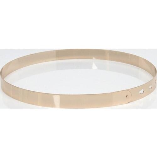 New fashion 2cm Wide Punk Full Metal Mirror Waist Belt Metallic Buckle Adjustable Waistband lady corset BL16