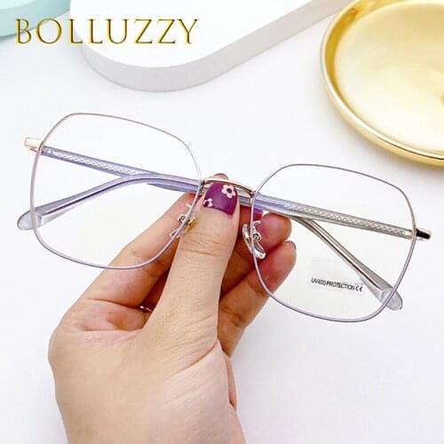 Metal Square Oversize Men Blocking Glasses Alloy Women Anti Blue Light Computer Glasses Eye Protection Fashion Non Prescription