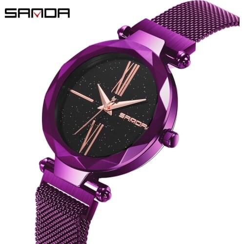 Original Brand Lady Fashion Watches Charm Stainless Steel Bracelet Quartz Waterproof Sanda 253 Luxury Women Watches reloj mujer