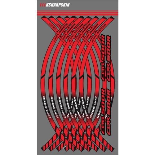 Pegatinas moto 12 X Thick Edge Outer Rim Sticker Stripe Wheel Decals FOR HONDA CBR500R cbr 500r