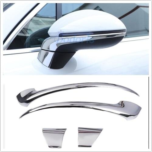 Highlight Silver Color Door Mirror Trim Rear View Overlay Panel Chrome Car Styling 2018 2019 For Porsche Cayenne Accessories