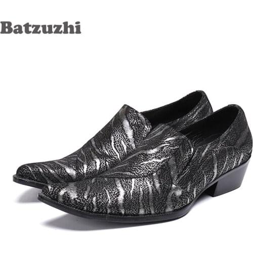 Batzuzhi Luxury Zapatos Hombre Mens Shoes Height Increased Leather Shoes Men Oxfords Black Elegant Business Party Dress Shoes