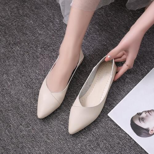 Spring 2020 Fashion Casual Shoes Flat Shoes New Summer Women Breathable Comfortable Soft Soles Pointed Toe Women ShoesU19-44