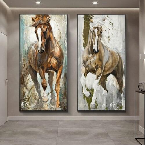 Vintage Horse Paintings Wall Decorative Pictures For Living Room Bedroom Decor Canvas Painting Animal Posters and Prints Cuadros