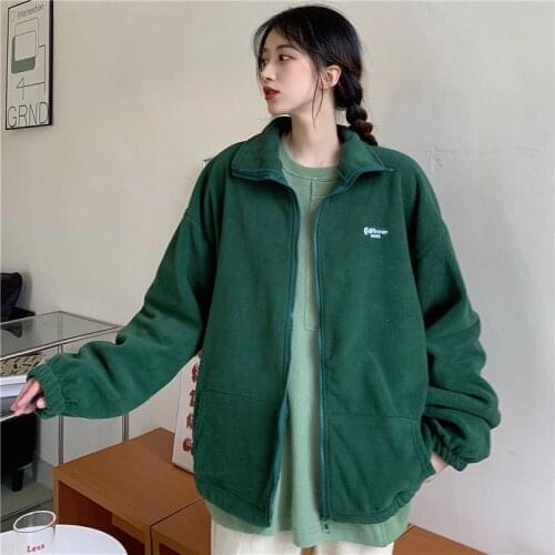 Harajuku Long Sleeve Oversized Hooded Sweatshirts Women Winter Vintage Clothes Woman Warm Thick Jacket Sweetshirt Zip Up Hoodies