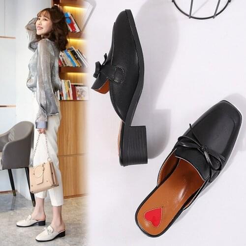 Famous designer bowtie slippers women med-high heels gladiator sandals women square toe bow flip flops summer slides shoes 254