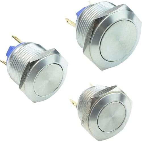 1pc Push Button Switch 16/19/22mm Waterproof Car Momentary Switch 2A Auto Accessories For Caravan Boat Camper Bus Truck Car