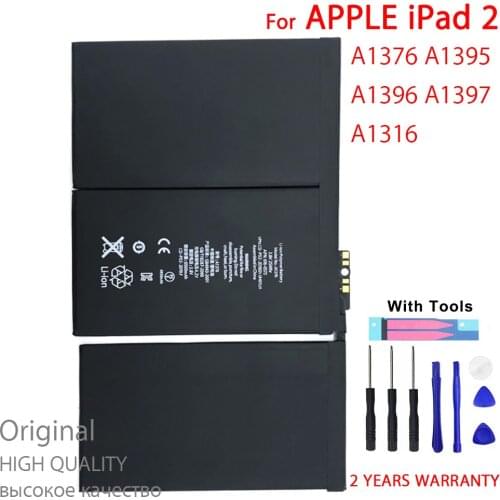100% New High quality A1376 Battery For iPad 2 A1395 A1396 A1397 A1376 A1316 Tablet Batteries With Tools+With Tracking Number