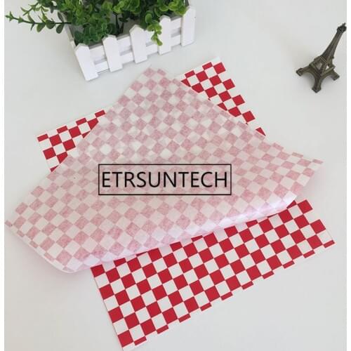 3000pcs Greaseproof Checkered Wax Paper Baking Oil Paper Sandwich Packaging Food Wrappers Printed Wax Paper