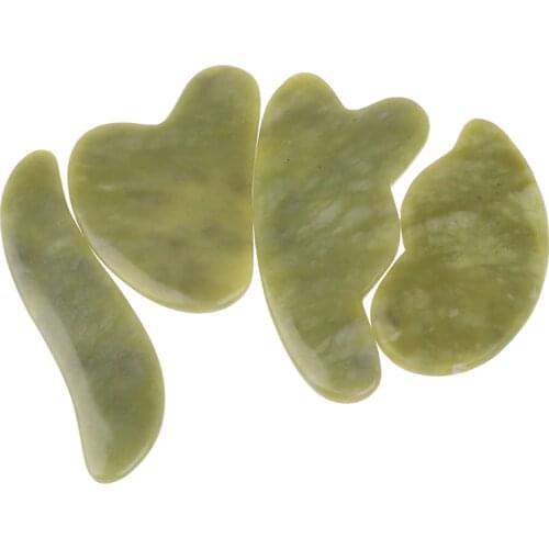 4 Styles Natural Aventurine Jade Stone Guasha Board Natural Stone Scraper For Face Neck Body Pressure Therapy