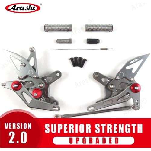 Arashi NINJA ZX6R CNC Adjustable Footrest Footpeg For KAWASAKI ZX-6R NINJA 2007 2008 Rearset Foot Rest ZX 6R ZX636 Aluminum 636