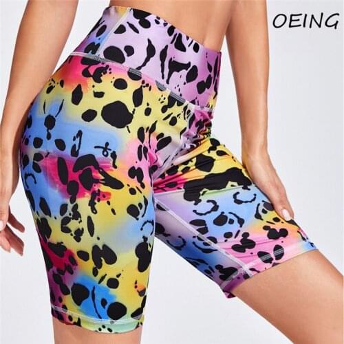 High Wasit Tights Biker Shorts Leopard Print Running Yoga Pants Seamless Sport Clothing Spandex Shorts