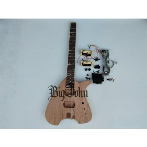 Free shipping new Unfinished Big John 6-strings headless electric guitar with mahogany body F-3344