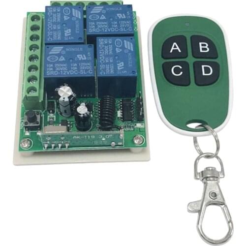 Wireless Receiver Lamp /Light Remote Control Switch - 433 Mhz Remote Controller, for Smart Home Appliance, Green