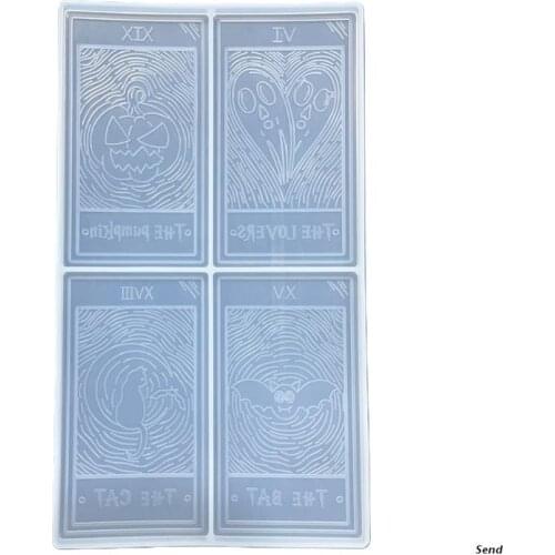 Shiny Halloween Cards Keychain Mould Silicone Epoxy Resin Molds DIY Pendant Jewellery Making Keychain Decoration