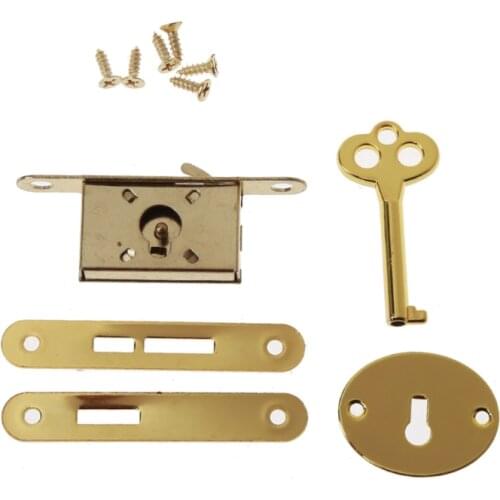 Bronze Full Mortise Locks Small Jewelry Box Decorative Antique Locks Replacement