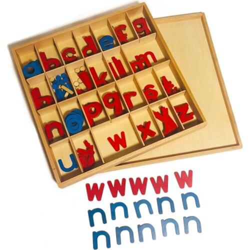 Educational Toys for Kids Wooden Mobile Letters Montessori Alphabet Box Language Learning Materials Homeschooling Equipment