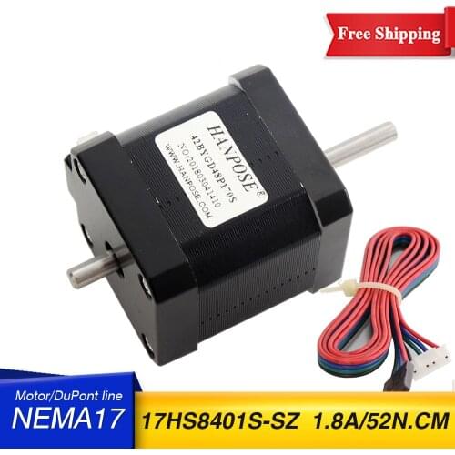 1PCS double shaft motor 4-lead 42 motor 52N.cm 17HS8401S-SZ motor For 3D Printer Monitor Equipment