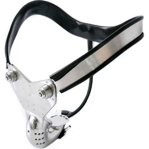 EMCC Cbt BDSM Bondage Stainless Steel Male Chastity Belt Pants Cock Cage Metal Chastity Device Penis Lock Sex Toys For Men