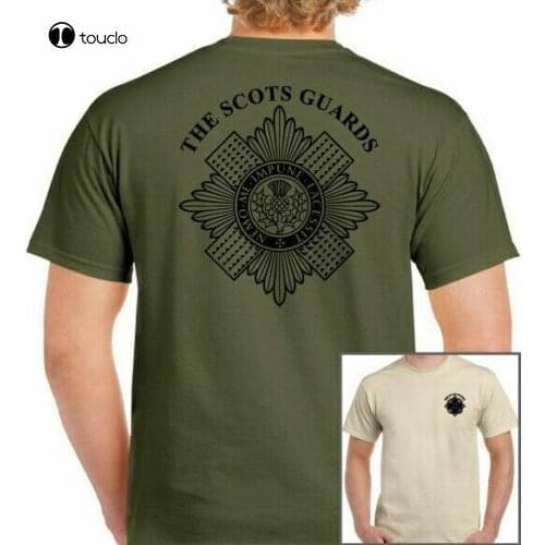 Scots Guards T-Shirt British Army Forces Unisex Tee Top Cap Badge Beret