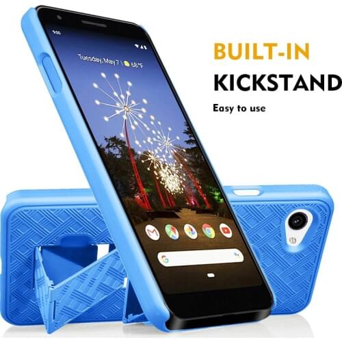 For Google Pixel 3a XL Heavy Duty Hybrid Rugged Case Belt Clip Swivel Holster Cover