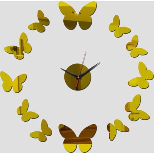 Hot sale diy wall clock living room decoration fashion mirror acrylic material sticker still life wall clocks Quartz watches