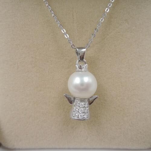 Fashion 925 silver pendant made of 100% nature freshwater pearl ,angel pearl pendant