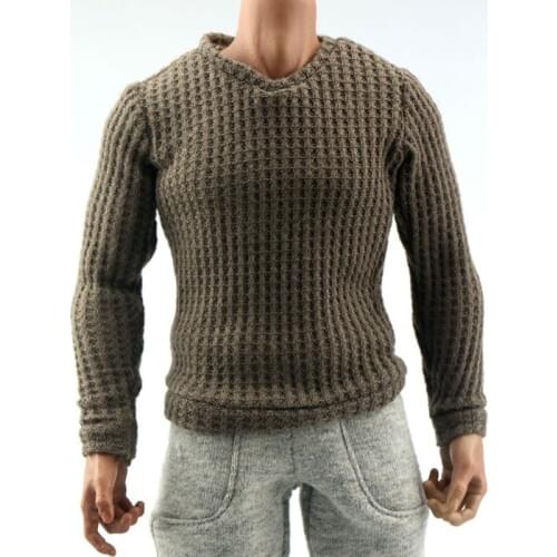 2 Colors 1/6 Scale Men Sweater Male V-neck Sweater Clothing Boy Peach Collar Sweater Clothes Set For 12" Action Figure Body Doll