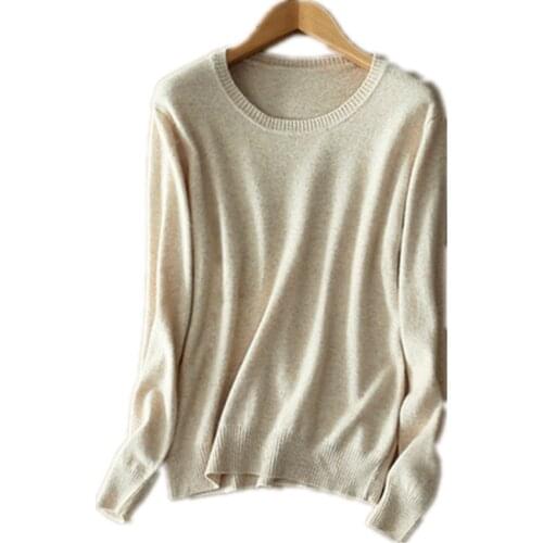2020 Fashion Pure Color Cashmere Womens Sweaters O-neck Spring Autumn Female Knitted Sweater Loose Pullover Men Sweater Women