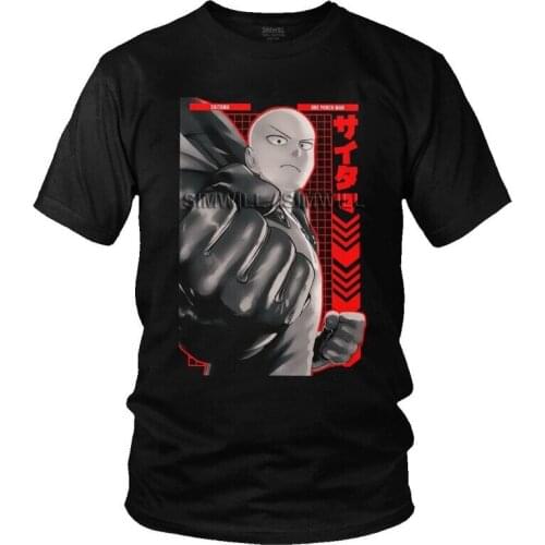 One Punch Man T Shirt Men Cotton Print T-shirt Fashion Tshirt Short Sleeve Anime Manga Saitama Tee Top