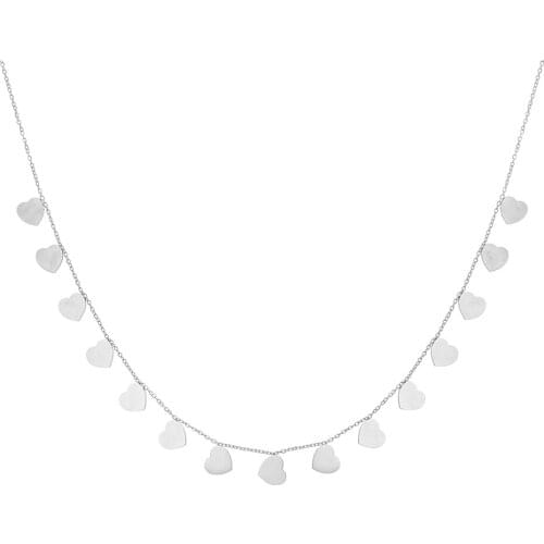 New Stainless Steel Heart Choker Necklace For Women Rose Gold Small Drop Necklace Valentines Day Gift Female Jewelry For girls